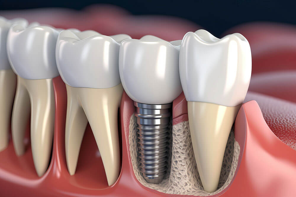 
Zahnpflege -Implantatzähne. AI erzeugen